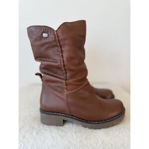 Musse And Cloud Leather San Benito Calf Boots Size 8 Brown Western Biker